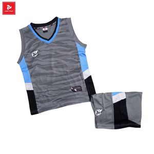 High Quality Custom <b>Basketball</b> Jersey Set OEM Sports Uniform <b>Kids</b> Children Jumper Breathable Quick Dry 100% Polyester Washed - Product Image 1
