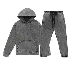 Chándal de Invierno para Hombre, Diseño de Alta Gama, Lavado Ácido, 100% Algodón, Felpa, Transpirable, Ropa Casual - Product Image 5