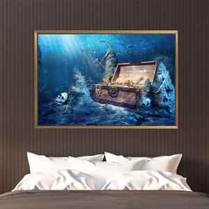 Elegant Printed <b>Canvas</b> Artwork for Unique Home Decor,1P:Gold <b>Framed</b> - Product Image 1