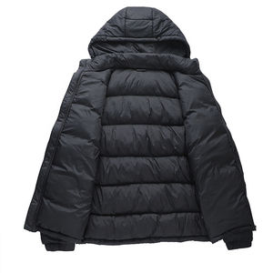 Wholesale Men's Hooded Front Customizable Coated Breathable <b>Waterproof</b> Windproof Puffer Jackets Full Sleeve Casual Winter - Product Image 4