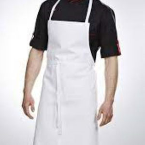 Tablier de cuisine en coton et lin avec impression de conception personnalisée Tablier en coton blanc réutilisé Tablier de cuisine en coton imperméable à l'eau en gros - Product Image 1