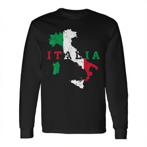 T-Shirt a Maniche Lunghe Orgoglio Italiano, Design Bandiera Italiana, Maglietta Promozionale Italia per Italiani - Product Image 3