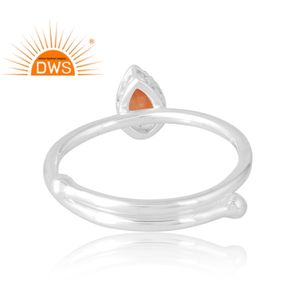 แหวนพลอยคาร์เนเลี่ยนธรรมชาติทำจากเงินสเตอริง925ของขวัญสำหรับผู้หญิงสินค้าตามสั่ง - Product Image 2