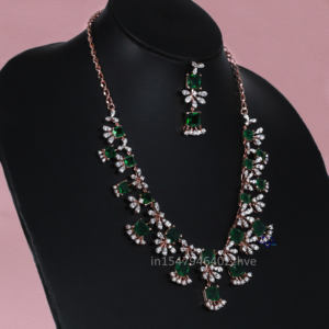 Gracefully Fashioned Necklace with Sparkling Lab Grown Diamond Embellished with Rose Gold and Gemstone Silver Jewelry - Product Image 2
