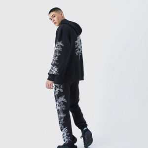 2025 Jogger Chándal Ropa de hombre 100% Algodón Logotipo personalizado Slim Fit Pantalón y pulóver Sudadera con capucha Conjunto para hombres - Product Image 2