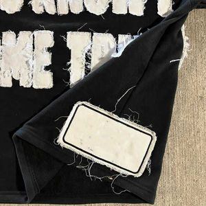 Camiseta con bordado desgastado de peso pesado para hombre, venta al por mayor, ropa de calle lisa en blanco, camisetas personalizadas para hombre, precio bajo - Product Image 4