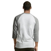 Camiseta 100% algodón gris manga larga mano en blanco suelta ajuste manga larga Camiseta algodón hombres camiseta para hombres