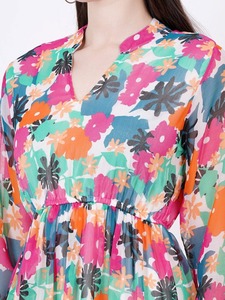 ชุดเดรสผ้าฝ้ายอินเดียทำมือ สไตล์โบฮีเมียน ชายกระโปรงบาน ทันสมัย ลำลอง มินิเดรส ผ้าฝ้าย 100% ของขวัญส่วนตัว เสื้อผ้าฤดูร้อน ผ้าธรรมชาติ - Product Image 3