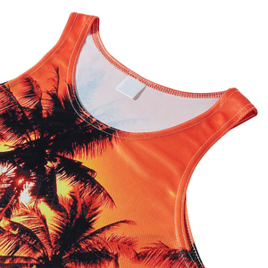 Camisetas sin mangas deportivas para hombre Sublimación personalizada Impreso Ropa de playa más vendida Transpirable Durable Precio razonable Servicio OEM ODM - Product Image 5