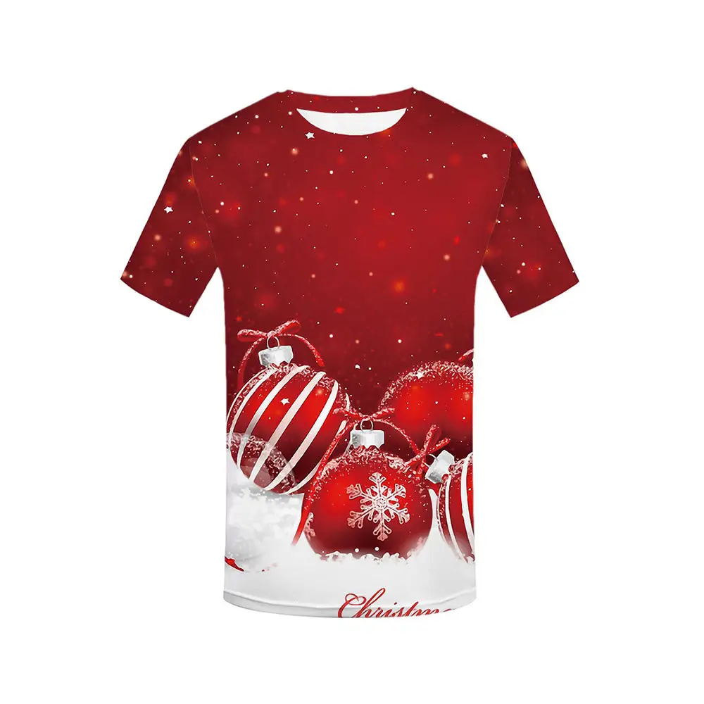 wholesale personal custom printed t shirt men Christmas Theme 3d_printing_t_shirt