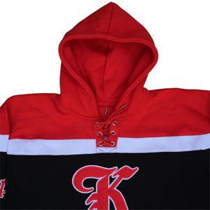 เสื้อฮู้ดลายฮอกกี้ขนแกะหนา | เสื้อฮู้ดสีดำและสีแดงพร้อมโลโก้ปักลาย | พี่น้องและเสื้อผ้าสำหรับฤดูหนาว - Product Image 3