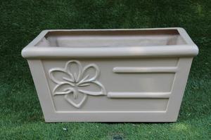 กระถางปลูกต้นไม้ไฟเบอร์กลาสสีเทาขนาดเล็กพร้อมพื้นผิวหยาบสำหรับใช้ในบ้านและสวน - Product Image 2