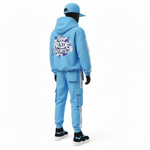 ชุดวอร์มผู้ชายแบบมีฮู้ด ผ้าฝ้าย 100% แห้งเร็ว เหมาะสำหรับออกกำลังกายในยิม ผ้าฟลีซ ระบายอากาศได้ดี รับสกรีนโลโก้ - Product Image 2