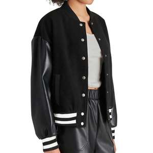 Chaquetas Varsity Personalizadas con Logotipo Tejido al por Mayor, Chaquetas Universitarias Lisas con Letras Bordadas, Resistentes al Viento y Transpirables para Invierno - Product Image 5