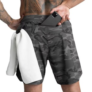 Shorts en toile décontractés pour hommes, taille mi-haute, motif uni, pour l'été, la gym et le fitness, séchage rapide, service OEM, conception personnalisée - Product Image 4
