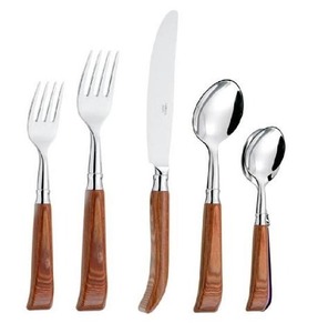 Ensemble de couverts de luxe en acier inoxydable avec manche en bois couverts élégants pour la maison, la cuisine, le restaurant et l'hôtel. - Product Image 5