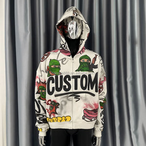 Sudadera con Capucha Corta de Felpa Francesa, Estilo Urbano, Personalizada, Gruesa, Holgada, Corte Regular, Estampado DTG, para Invierno - Product Image 6