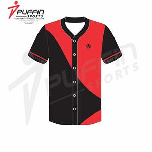 Maillot de baseball unisexe personnalisé 100 % polyester imprimé par transfert thermique, entièrement boutonné, respirant, uniforme d'équipe, conception gratuite - Product Image 2