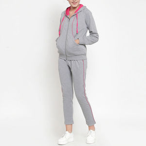 High Quality 100% Cotton Plain Oversized Two Piece Tracksuit High Quality Light <b>Weight</b> Customized Manufacture <b>Women</b> Tracksuits - Product Image 2