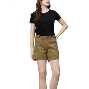 2024 llegada de verano mujeres 100% algodón estampado Floral transpirable pantalones cortos de baño para la venta en tarifas baratas pantalones cortos de mujer servicio OEM - Product Image 2