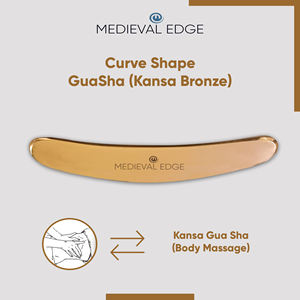 100% Pure Kansa Gua Sha Herramienta en forma de C para cara y cuerpo Producto de masaje de belleza Ayurvédico del fabricante más grande - Product Image 5