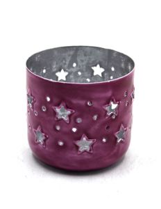 Nouveau support votif rond en fer décoratif pot de bougie Meena bleu pour salon et décoration d'éclairage de noël de table - Product Image 2