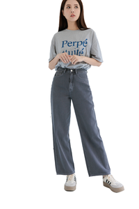 กางเกงยีนส์เดนิมผู้หญิงทรงหลวมสไตล์สตรีทแวร์ Y2K ปี 2024 เอวยางยืด ระบายอากาศได้ดี สีสันสดใส ขากว้าง สไตล์ลำลอง ซักพิเศษ - Product Image 4