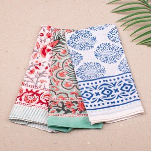 Juego de 3 Pañuelos de Algodón Unisex, Estampados a Mano, Estilo Boho, Ecológicos, para el Verano - Product Image 2
