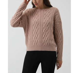 Pull à col rond décontracté pour femmes 100% coton usine Logo personnalisé lâche à manches longues hiver solide épaisseur Standard BD - Product Image 2