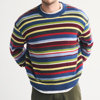 Pull-over col rond uni pour homme, personnalisable OEM & ODM, avec logo frontal, en laine standard, multicolore, tricoté pour l'automne