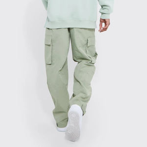 Pantalons de survêtement pour hommes 100% coton de haute qualité logo imprimé DTF personnalisé couleur unie 6 poches pantalons de survêtement pour hommes Baggy Streetwear - Product Image 2