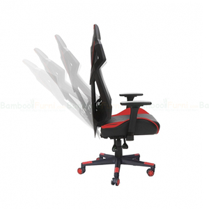 Chaise de jeu pivotante GC07 Premium rouge, élégante, réglable en hauteur, extensible, en cuir PU durable, en métal, pour la maison et le bureau - Product Image 3