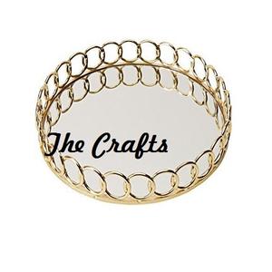 Plateau de courtoisie de couleur or rose en acier inoxydable et verre pour le stockage et les organisateurs à des prix raisonnables - Product Image 3