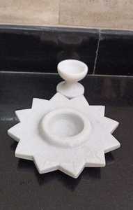 Natural <b>Marble</b> Round <b>Candle</b> Plate Tray Handmade <b>Candle</b> Holder for Home Decor Wedding Use - Product Image 4