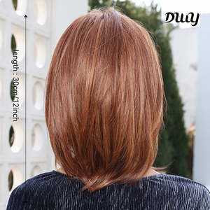 Emilia-DWY Free Part <b>Short</b> Synthetic <b>Wig</b> Transparent Lace Front in Reddish Color - Product Image 3