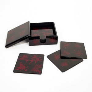 Dessous de verre carrés en laque avec support décor de table à manger de luxe prix de gros moins cher sous-verres laqués - Product Image 3