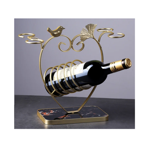Display Wine Rack Decorative <b>Accessories</b> Single Bottle Wine Bottle Holder Freestanding Metal Wine Rack Storage Holder Table Top - Product Image 5
