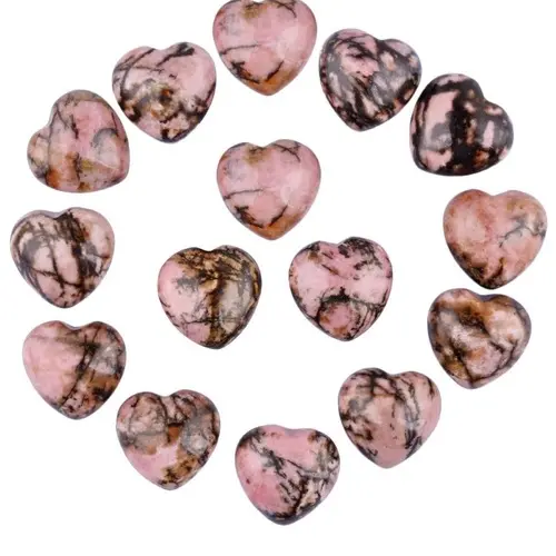 High Quality Dragon Rohodonite Wholesale Gemstone Healing Crystal Heart stone for Grounding and Meditation Hearts For Sale