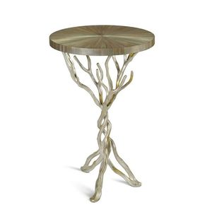 Modern Contemporary Handcrafted <b>Tall</b> Brass Side <b>Table</b> With Marble Top Used for Classic Minimalist Interior Decoration Furniture - Product Image 3