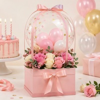 Boîte cadeau carrée pour ballons, emballage en carton personnalisé avec logo, support pour ballons pour cadeaux d'anniversaire