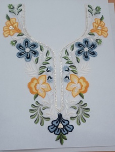 Appliques de collier de dentelle de broderie de luxe pour la décoration de vêtement diverses couleurs et conceptions - Product Image 2