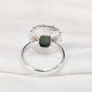 Joyería de piedra en bruto, anillo para mujer, aguamarina Natural, piedra preciosa cruda, piedra natal de marzo, anillo bohemio, joyería, anillo de Plata de Ley 925 - Product Image 5