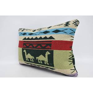 Oreiller traditionnel en laine de chanvre de 16x24 pouces avec motif géométrique vert doux style Boho moderne pour la maison et le canapé - Product Image 4