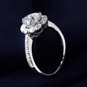 14K oro blanco hombres/mujeres anillo clásico VVS Moissanite diamante S925 plata esterlina Iced Hip Hop joyería fina para bodas - Product Image 5