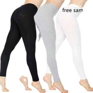 Legging en coton 100% souple pour femmes, taille basse, solide, ajusté, élastique, pour femmes - Product Image 4