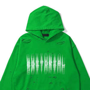 New Fashion OEM Men's Distressed Hoodies in High Quality <b>Material</b> Quick Dry Breathable Distressed Men Hoodies with Custom Colors - Product Image 5