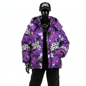 Chaqueta Acolchada Estilo Urbano para Mujer, Tejido Exterior de Poliéster, Estampado Gráfico Completo, Paneles Acolchados, Chaqueta Acolchada con Logotipo Personalizado para Mujer - Product Image 6