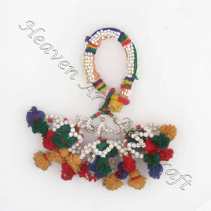 Véritable Banjara indienne faite à la main Multi Color Tassel fait à la main Multicolore perlé Vintage Banjara Tassels authentique banjara bras tribal - Product Image 3