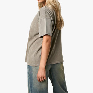 Camiseta Extra Grande de Alta Calidad para Mujer, Al Por Mayor, Personalizada, de Algodón, Tejido de Punto, Felpa, Antiarrugas, Transpirable, Deportiva - Product Image 3