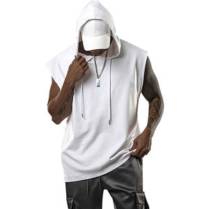 Hot Selling Men's Fitness Vest European American Style Gym Training Hooded Sleeveless Tank <b>Tops</b> - Product Image 1